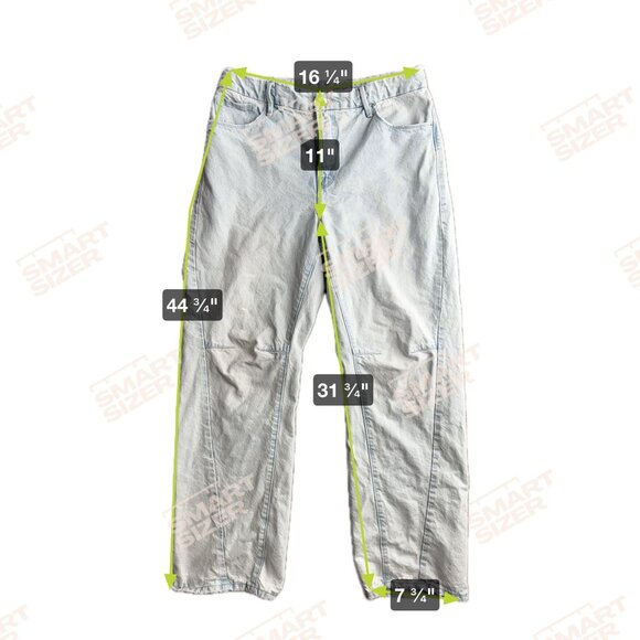 Good American Loose Denim Jeans Womens Size 8 29 Drawstring Light Distressed - Picture 2 of 8